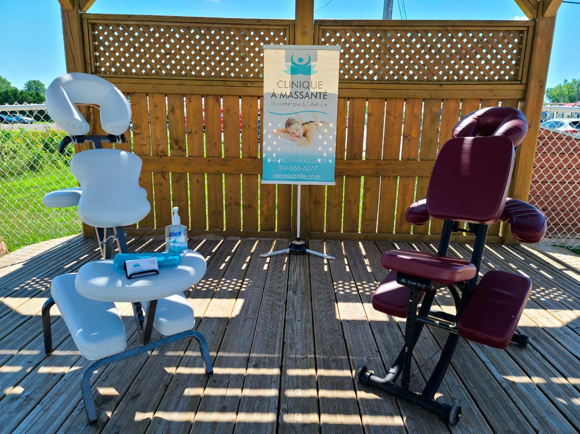 Le massage sur chaise offert par La clinique A Massanté